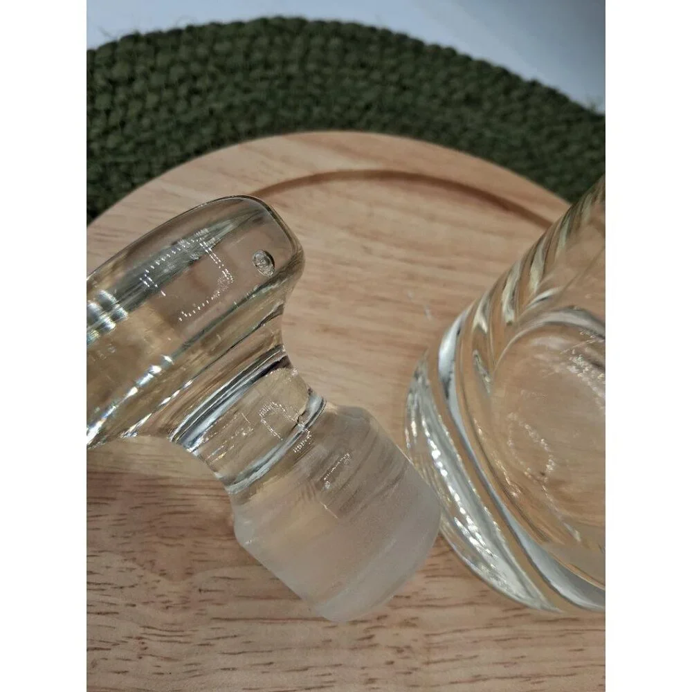 Vintage A.H. Heisey Etched Crystal Decanter Bottle - MCM